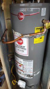 Installation of a new water heater.